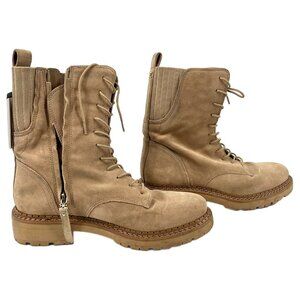 Sam Edelman Tan Suede Lace Up Boots | Size 7